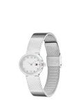 Tommy Hilfiger 1782846 Women's Oval Crystal Mesh Strap Watch, Silver