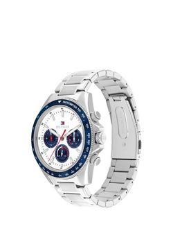 Tommy Hilfiger 1792238 Men's Chronograph Bracelet Strap Watch, Silver - view 2, Silver
