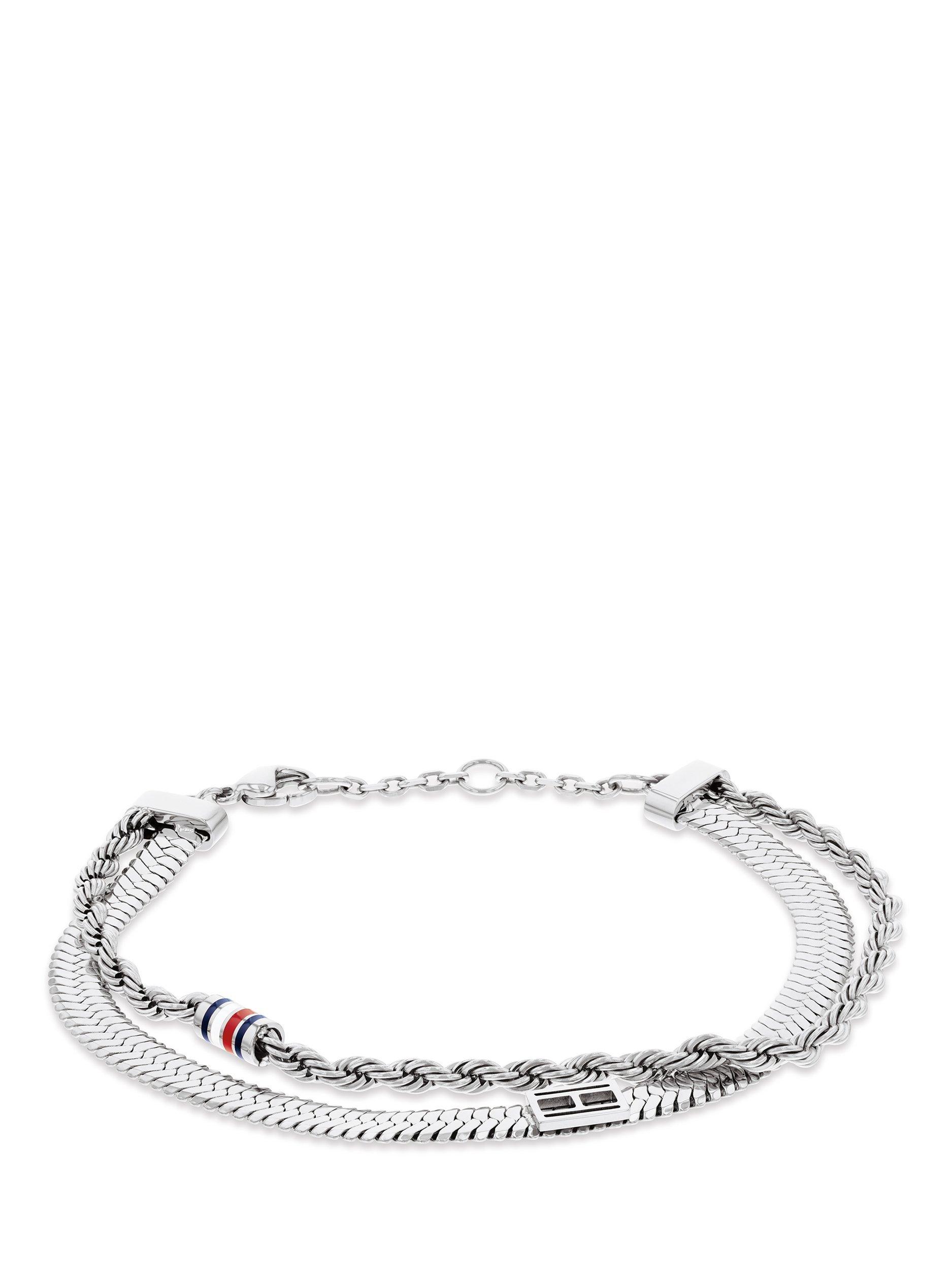Product image 1 of 3, which shows Tommy Hilfiger Double Chain Bracelet, Silver