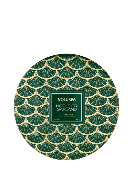 Voluspa Noble Fir Three Wick Scented Candle, 340g, Green