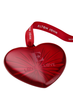 Waterford x Elton John AIDS Foundation Red Heart Crystal Tree Ornament - view 2, 