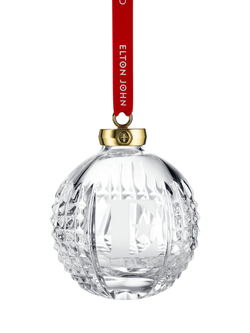 Waterford x Elton John Step Into Christmas 'E' Icon Crystal Disco Ball Tree Ornament, 