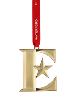 Waterford x Elton John Step Into Christmas 'E' Icon Star Golden Tree Ornament, 