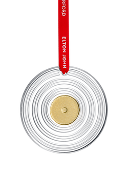 Waterford x Elton John Step Into Christmas Crystal Vinyl Record Tree Ornament - view 2, 