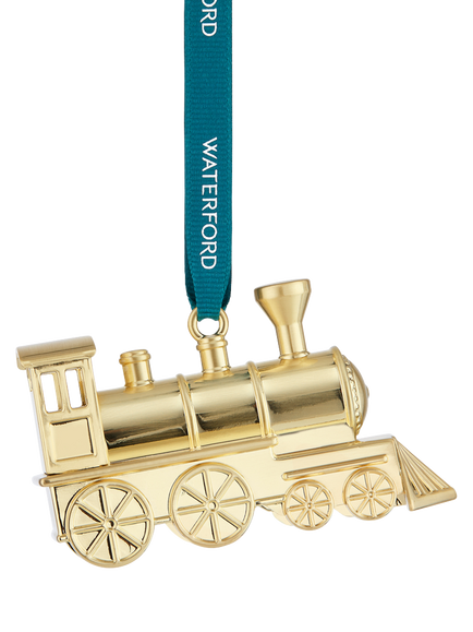 Waterford Golden Steam Train Tree Ornament, Gold