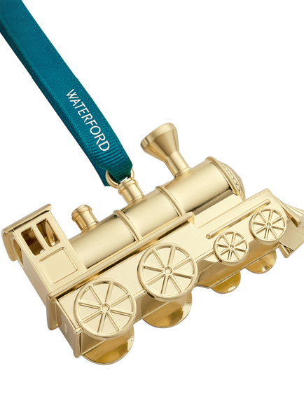 Waterford Golden Steam Train Tree Ornament - view 2, Gold