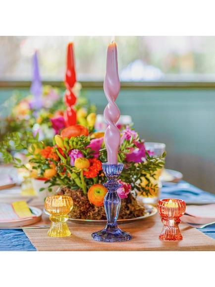 Talking Tables Boho Glass Candle Holder, Navy - view 2, Navy