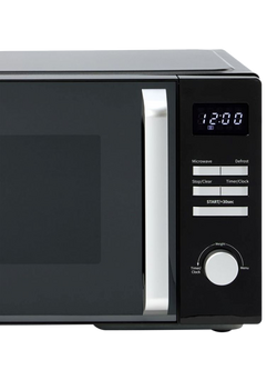 John Lewis AM9P03A9 Microwave, 25L, Silver / Black - view 2, Black