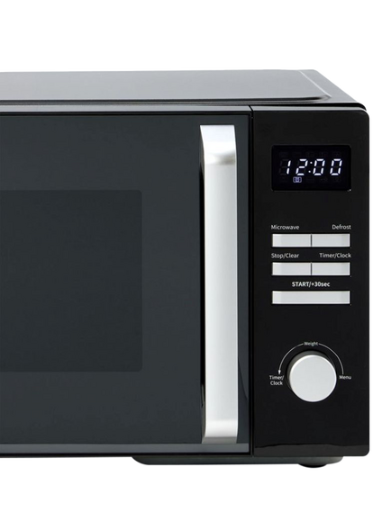 John Lewis AM9P03A9 Microwave, 25L, Silver / Black - view 2, Black