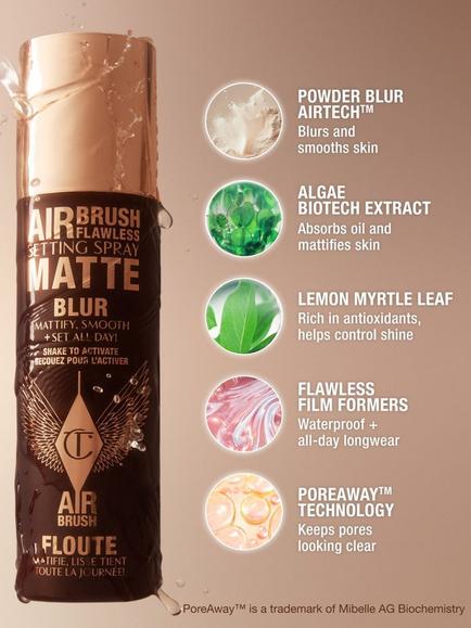 Charlotte Tilbury Airbrush Flawless Setting Spray Matte, Clear