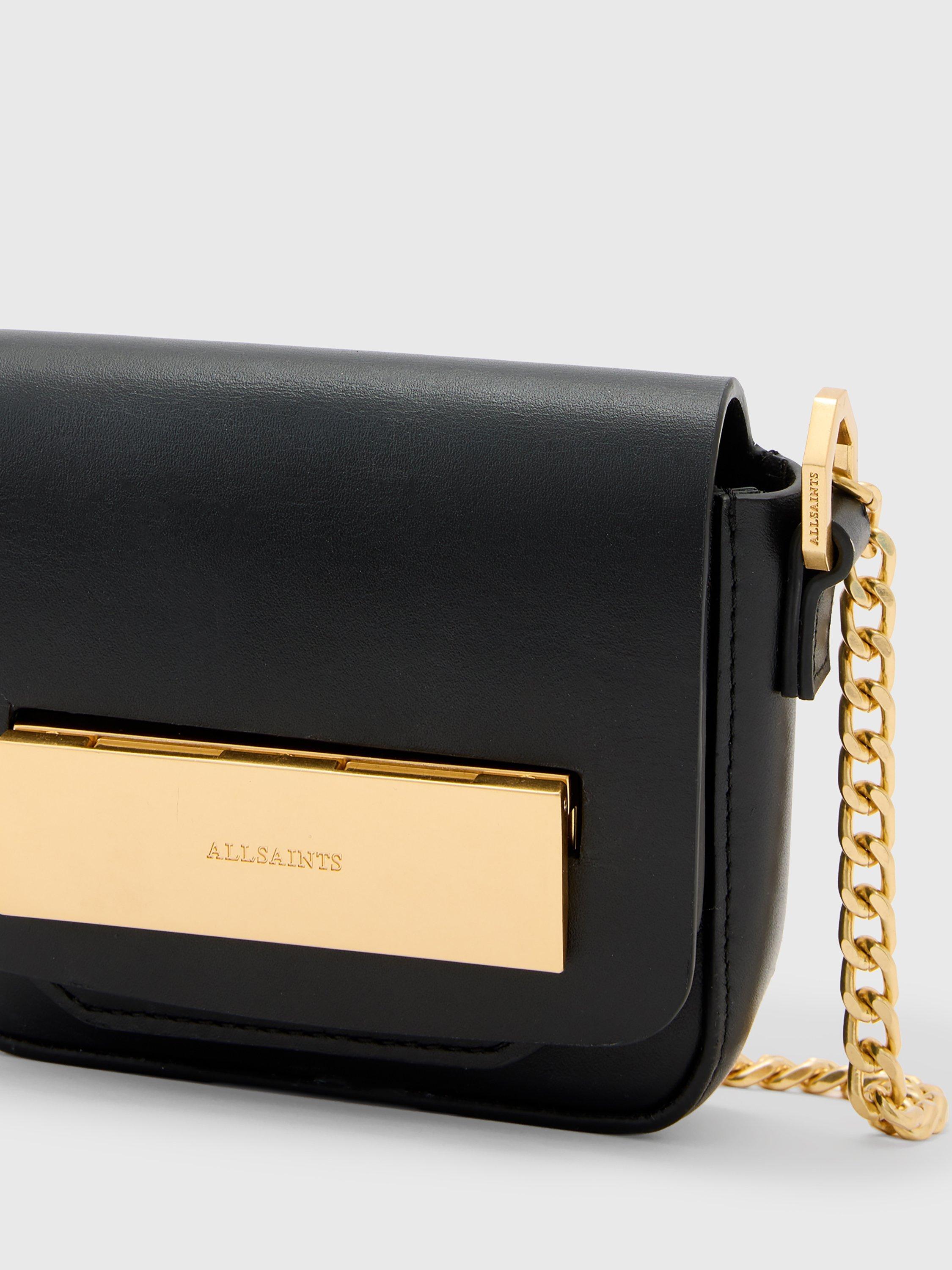 Product image 5 of 6, which shows AllSaints Ella Leather Chain Crossbody Bag, Black