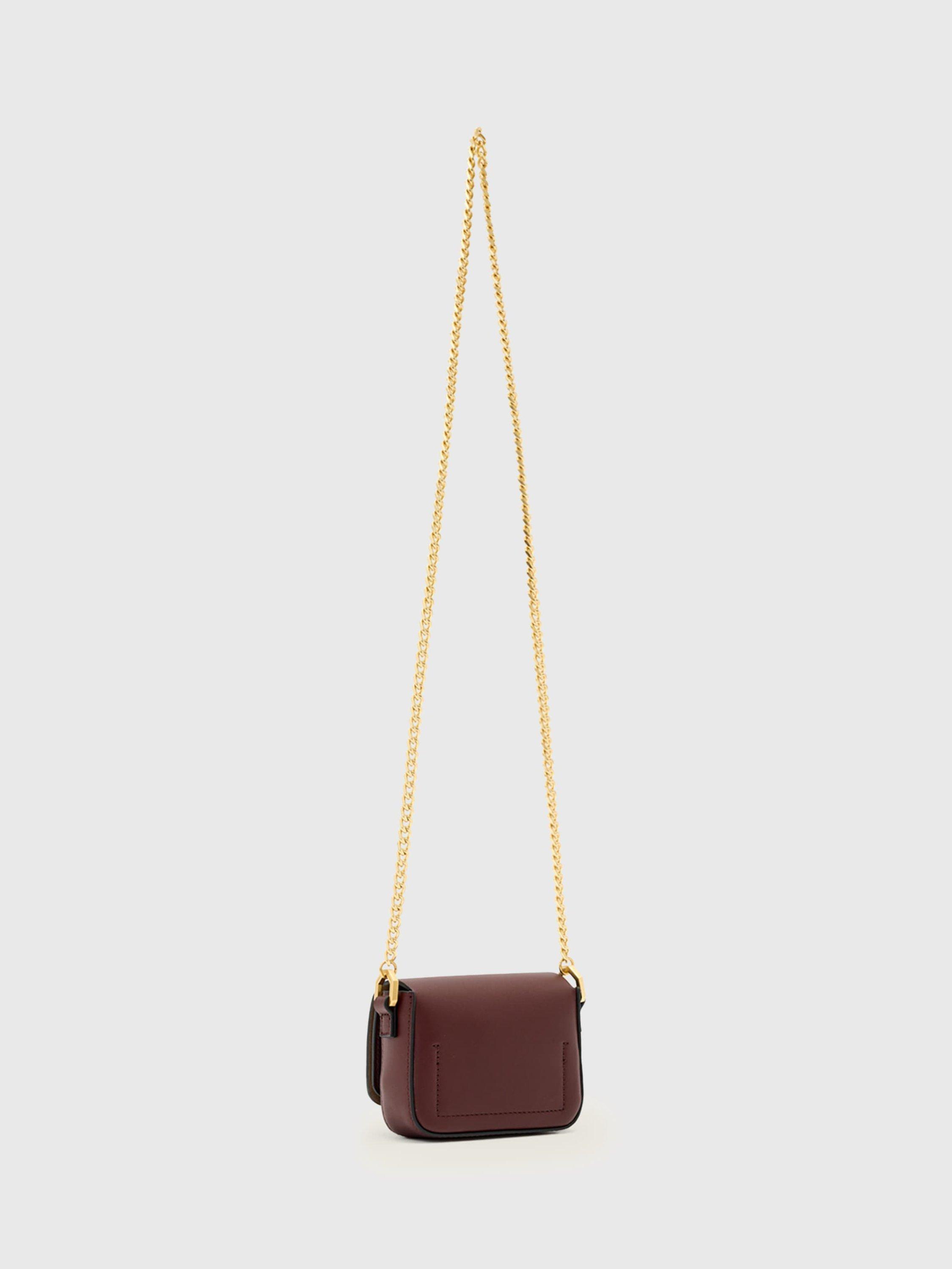Product image 4 of 5, which shows AllSaints Etta Chain Leather Crossbody Bag, Dark Red