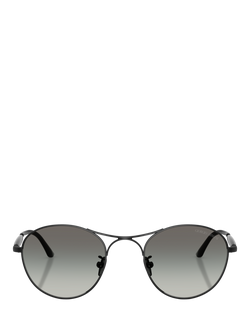 Armani Exchange AR6177 Men's Round Sunglasses, Matte Black/Grey Gradient - view 2, Matte Black/Grey Gradient