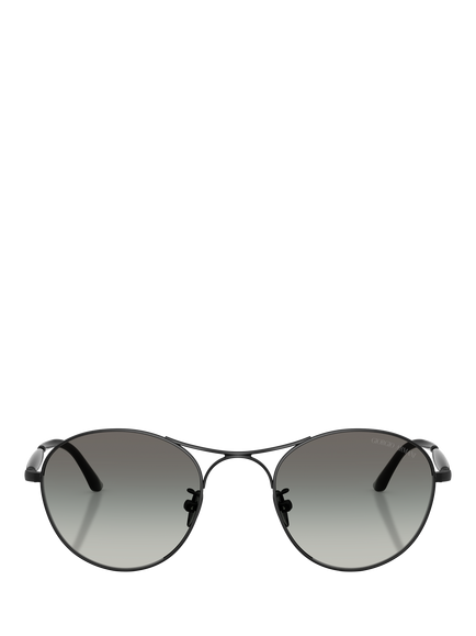 Armani Exchange AR6177 Men's Round Sunglasses, Matte Black/Grey Gradient - view 2, Matte Black/Grey Gradient