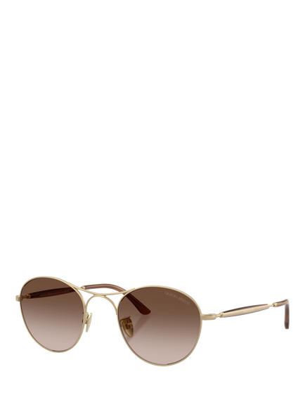 Armani Exchange AR6177 Men's Round Sunglasses, Matte Pale Gold/Brown Gradient, Matte Pale Gold/Brown Gradient