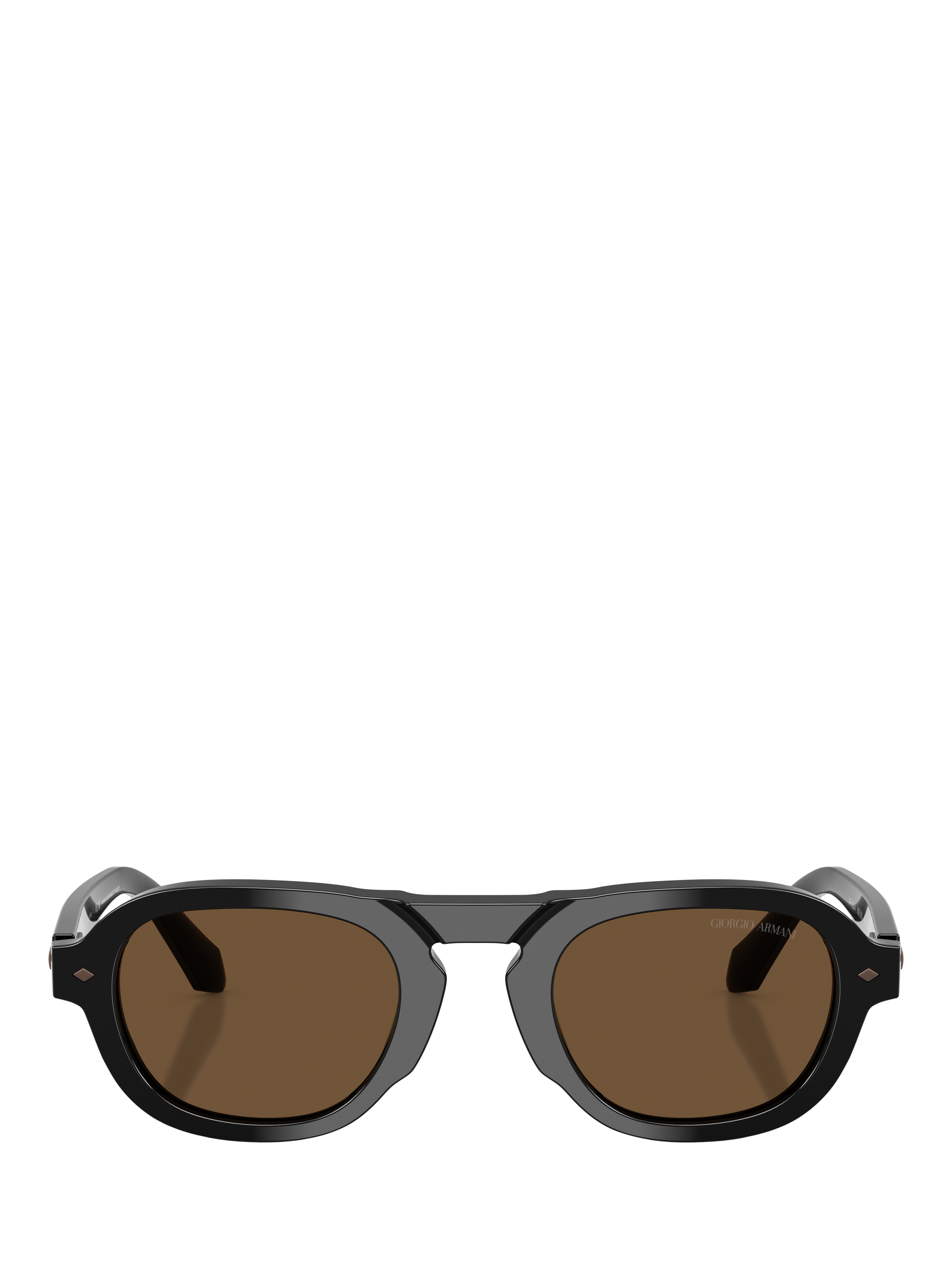 Product image 2 of 5, which shows Armani Exchange AR8244 Men's Oval Sunglasses, Black/Brown