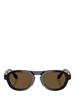 Armani Exchange AR8244 Men's Oval Sunglasses - view 2, Black/Brown