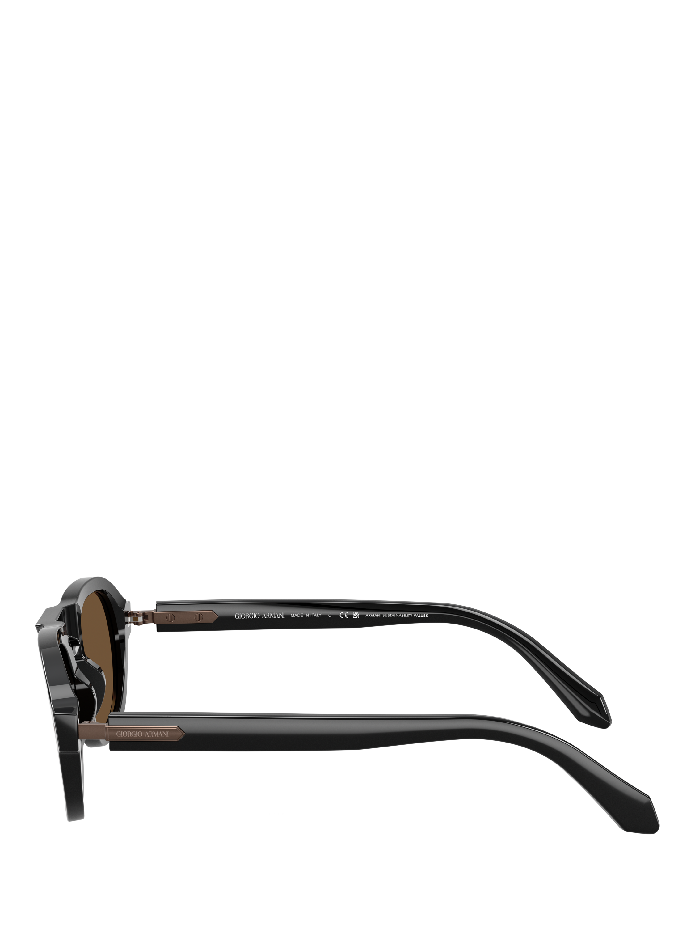 Product image 3 of 5, which shows Armani Exchange AR8244 Men's Oval Sunglasses, Black/Brown