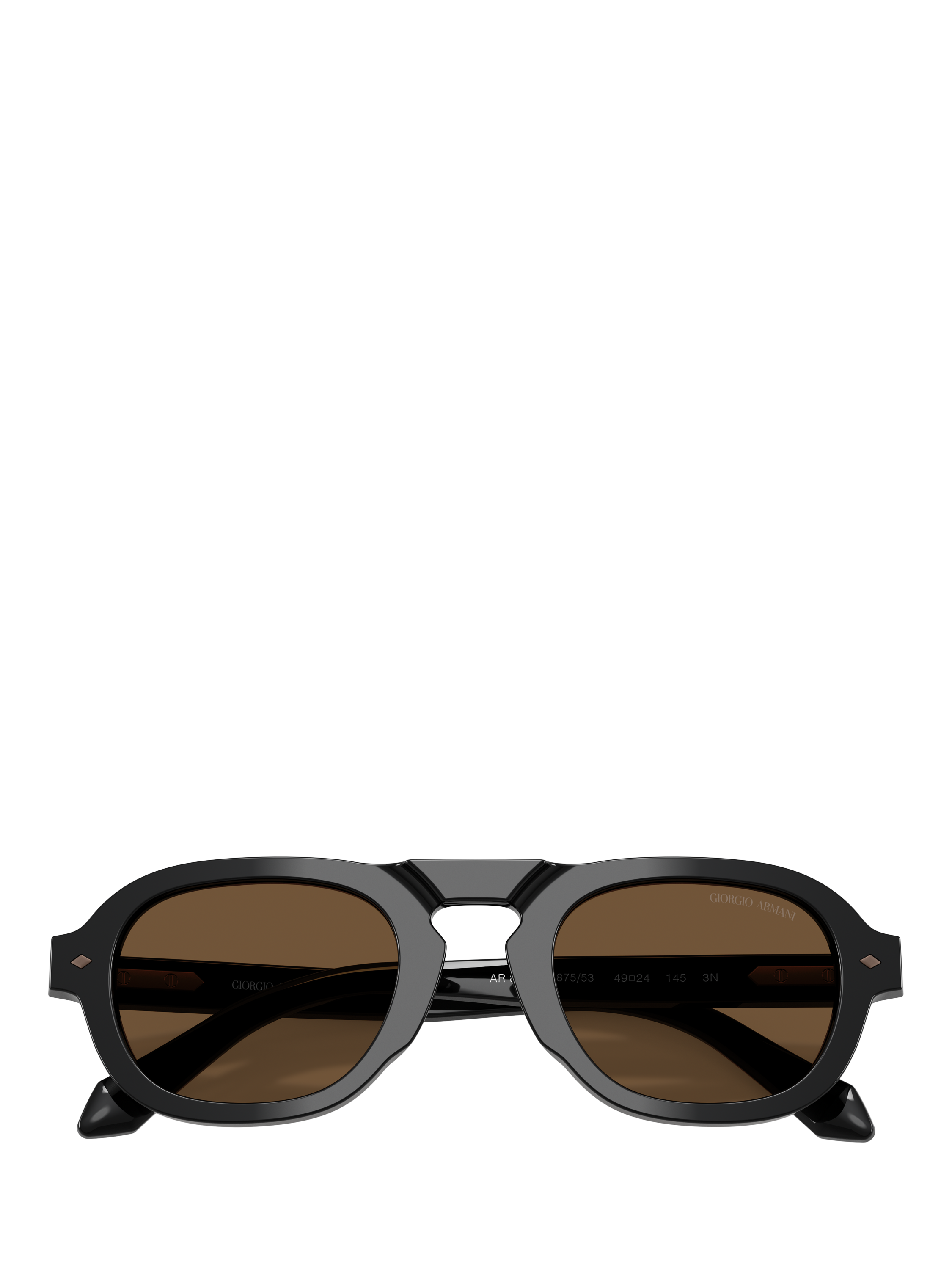 Product image 5 of 5, which shows Armani Exchange AR8244 Men's Oval Sunglasses, Black/Brown
