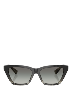 Burberry BE4468 Women's Cat Eye Sunglasses, Check Gradient Grey/Grey Gradient - view 2, Check Gradient Grey/Grey Gradient