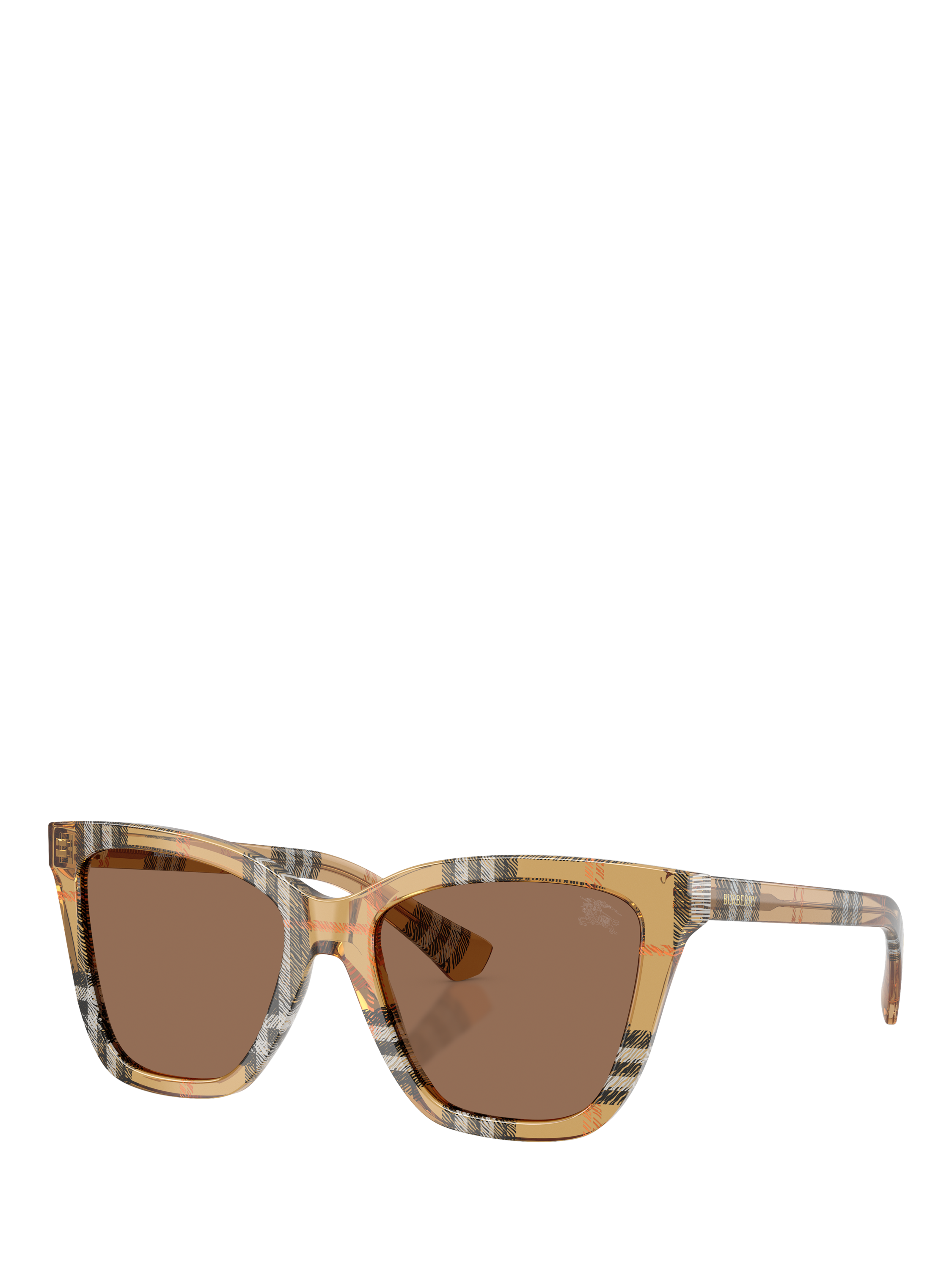Product image 1 of 4, which shows Burberry BE4470 Women's Square Sunglasses, Check Sand/Brown