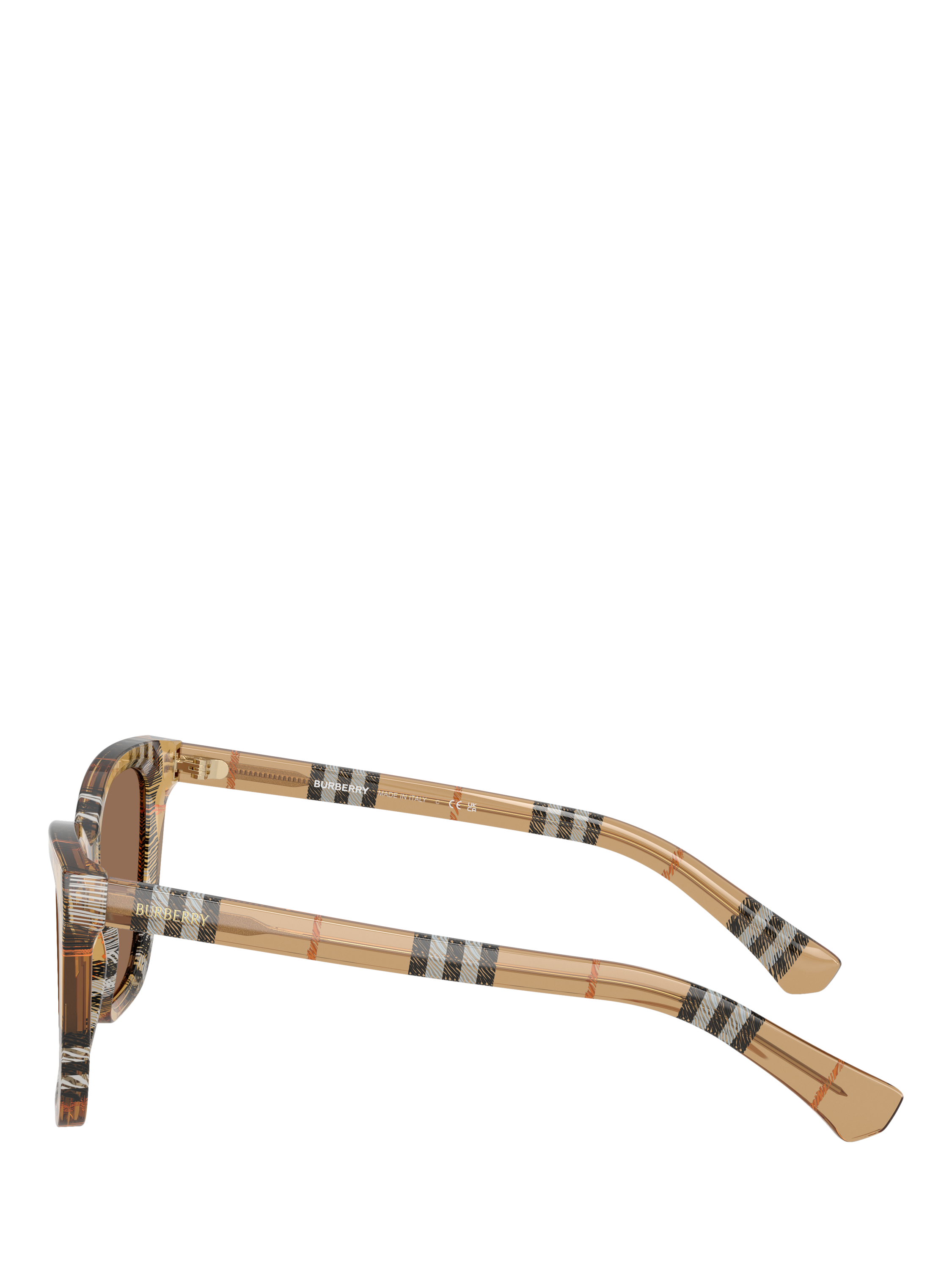 Product image 3 of 4, which shows Burberry BE4470 Women's Square Sunglasses, Check Sand/Brown