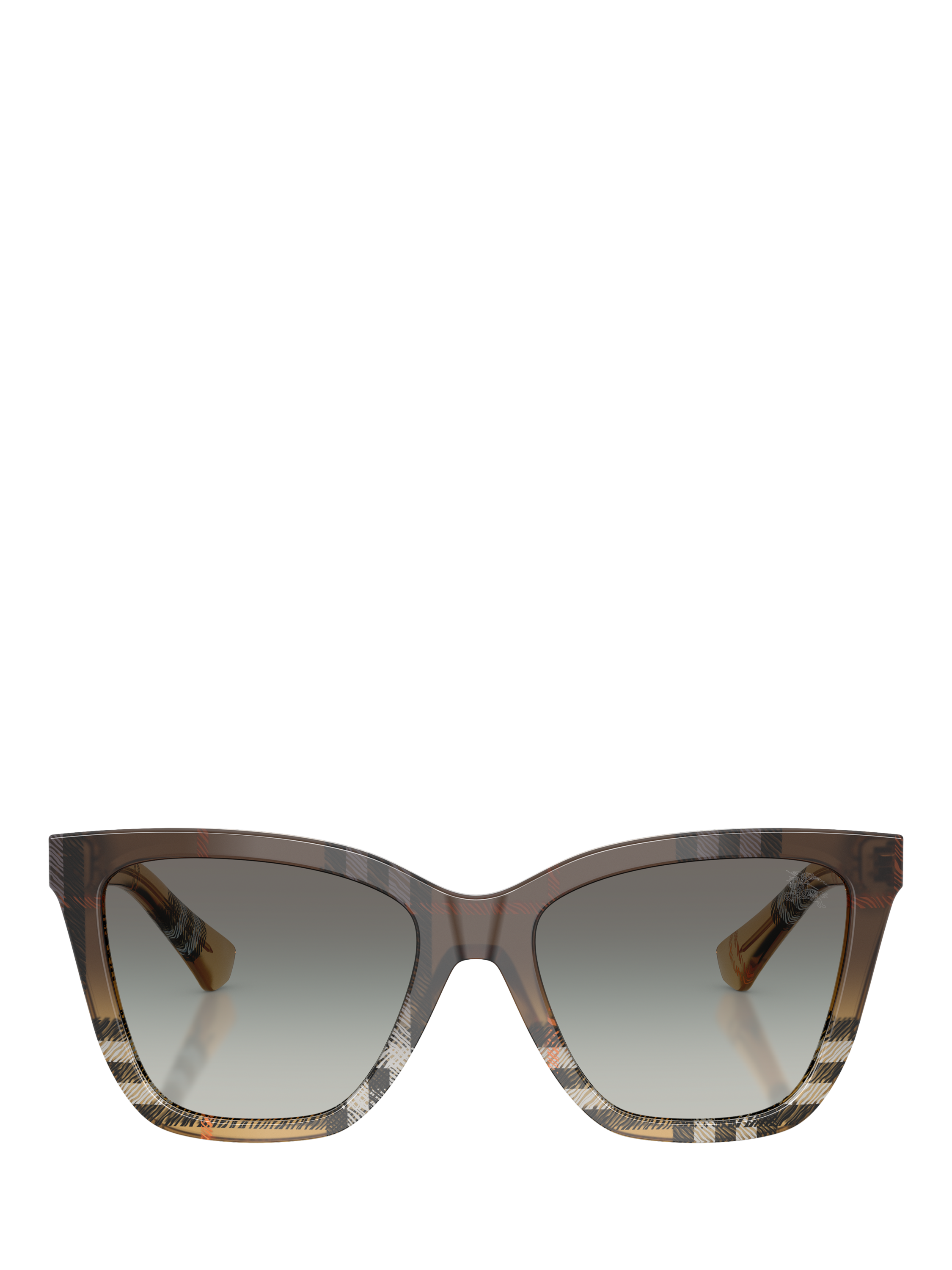 Product image 2 of 5, which shows Burberry BE447 Women's Square Sunglasses, Check Gradient Sand/Grey Gradient