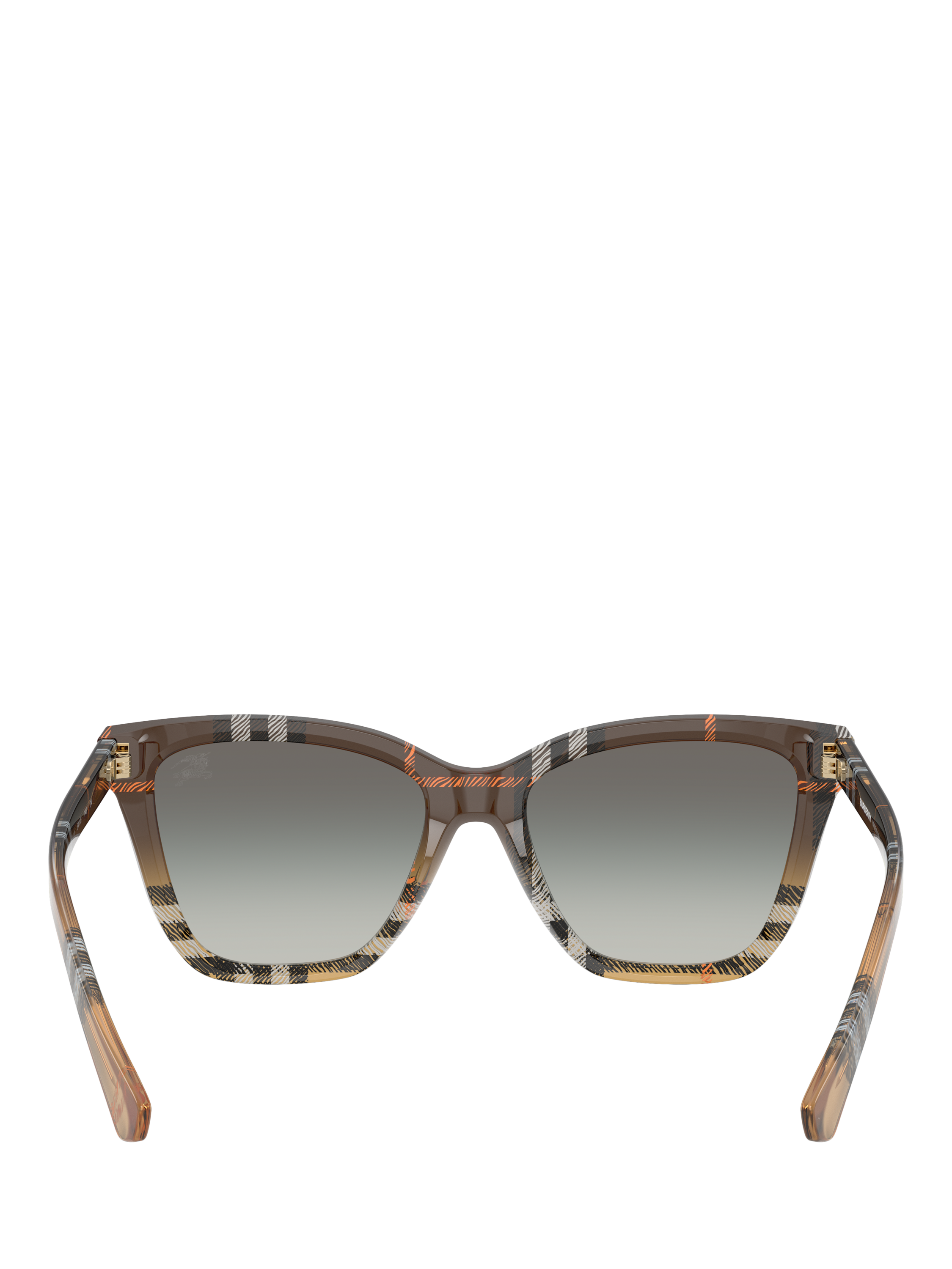 Product image 4 of 5, which shows Burberry BE447 Women's Square Sunglasses, Check Gradient Sand/Grey Gradient