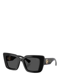 Burberry BE4476 Women's Cat's Eye Sunglasses, Black/Grey, Black/Grey