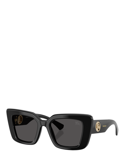 Burberry BE4476 Women's Cat's Eye Sunglasses, Black/Grey, Black/Grey