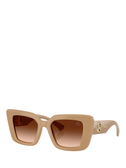 Burberry BE447 Women's Cat Eye Sunglasses, Beige/Brown Gradient, Beige/Brown Gradient