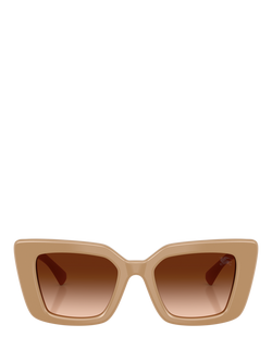 Burberry BE447 Women's Cat Eye Sunglasses, Beige/Brown Gradient - view 2, Beige/Brown Gradient