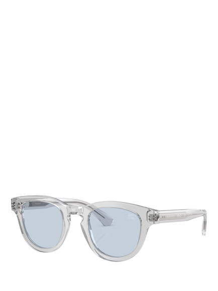Burberry BE4477 Men's Oval Sunglasses, Clear Grey/Pale Blue, Clear Grey/Pale Blue