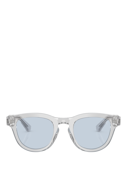 Burberry BE4477 Men's Oval Sunglasses, Clear Grey/Pale Blue - view 2, Clear Grey/Pale Blue