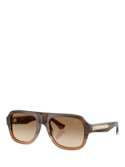 Burberry BE4478 Men's Aviator Sunglasses, Striped Beige Gradient/Brown Gradient, Striped Beige Gradient/Brown Gradient
