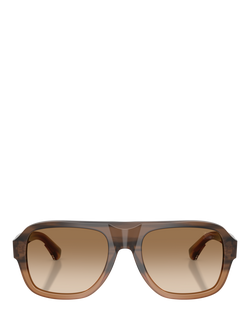 Burberry BE4478 Men's Aviator Sunglasses, Striped Beige Gradient/Brown Gradient - view 2, Striped Beige Gradient/Brown Gradient