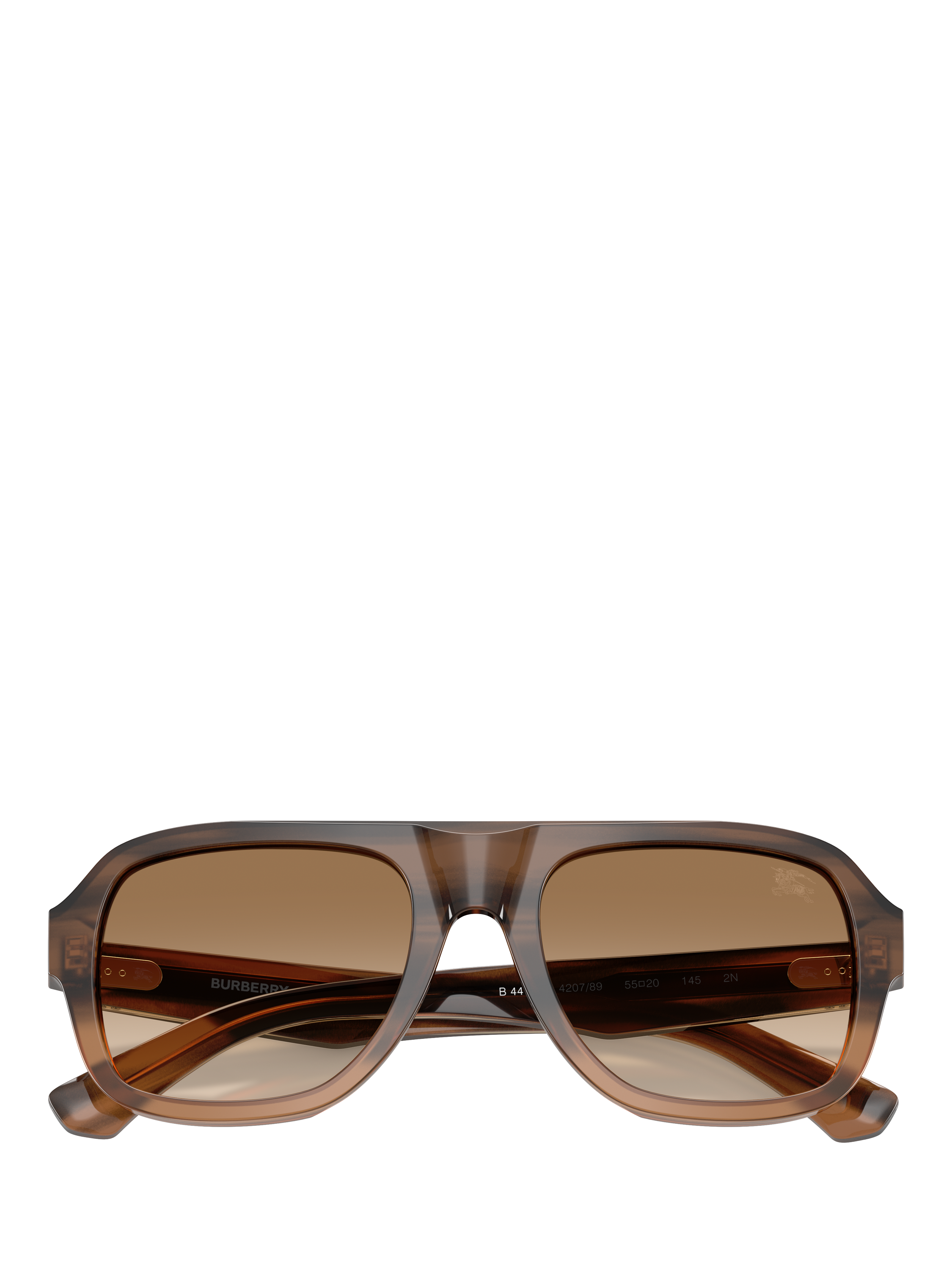 Product image 5 of 5, which shows Burberry BE4478 Men's Aviator Sunglasses, Striped Beige Gradient/Brown Gradient