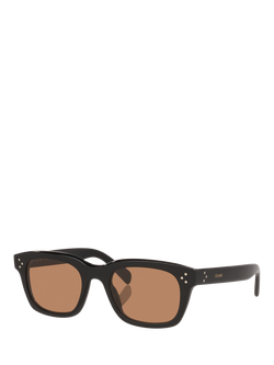 Celine CL000521 Women's D-Frame Sunglasses, Black/Brown, Black/Brown