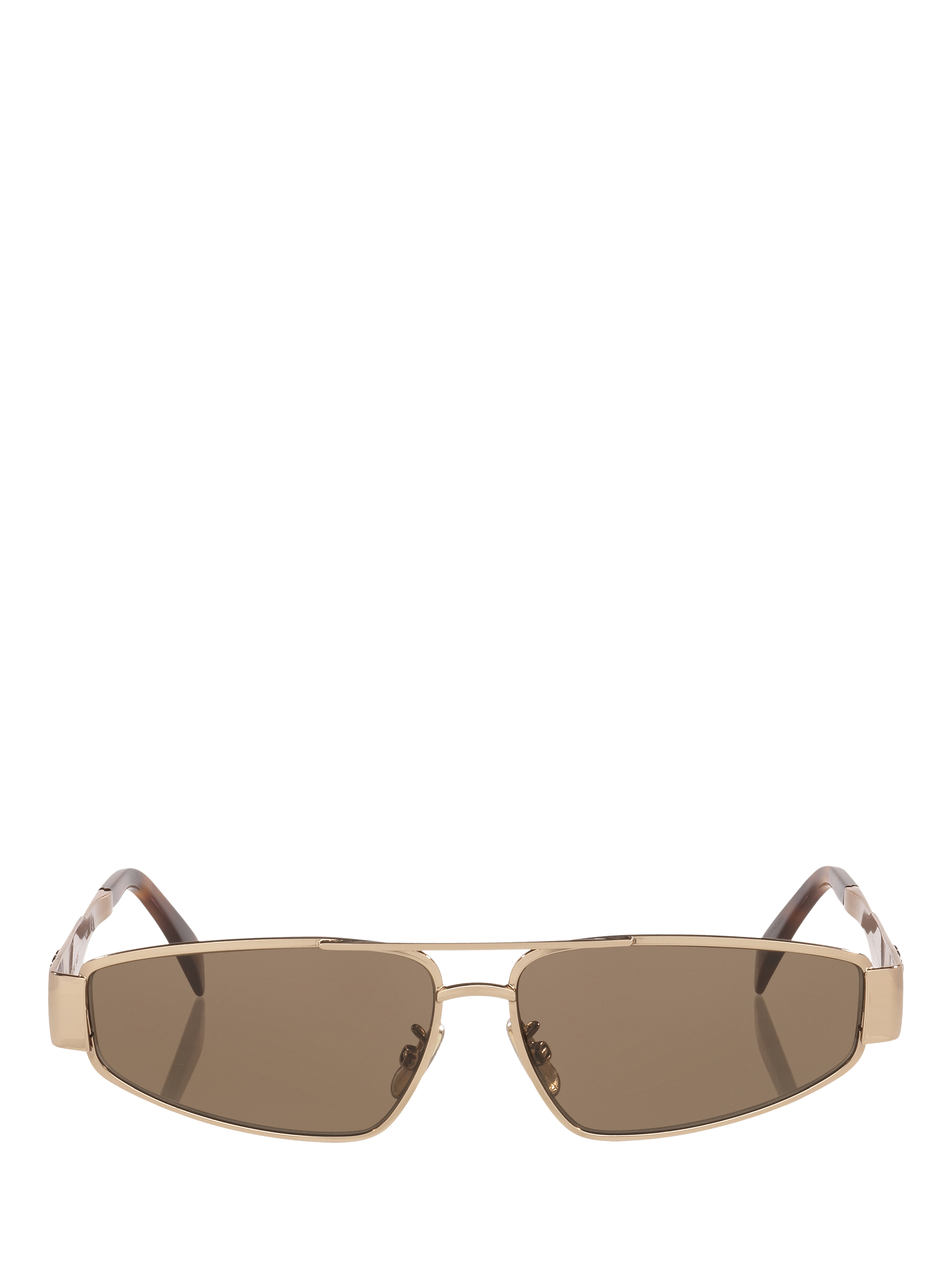 Product image 1 of 4, which shows Celine CL000572 Unisex Irregular Sunglasses, Pink Gold/Brown