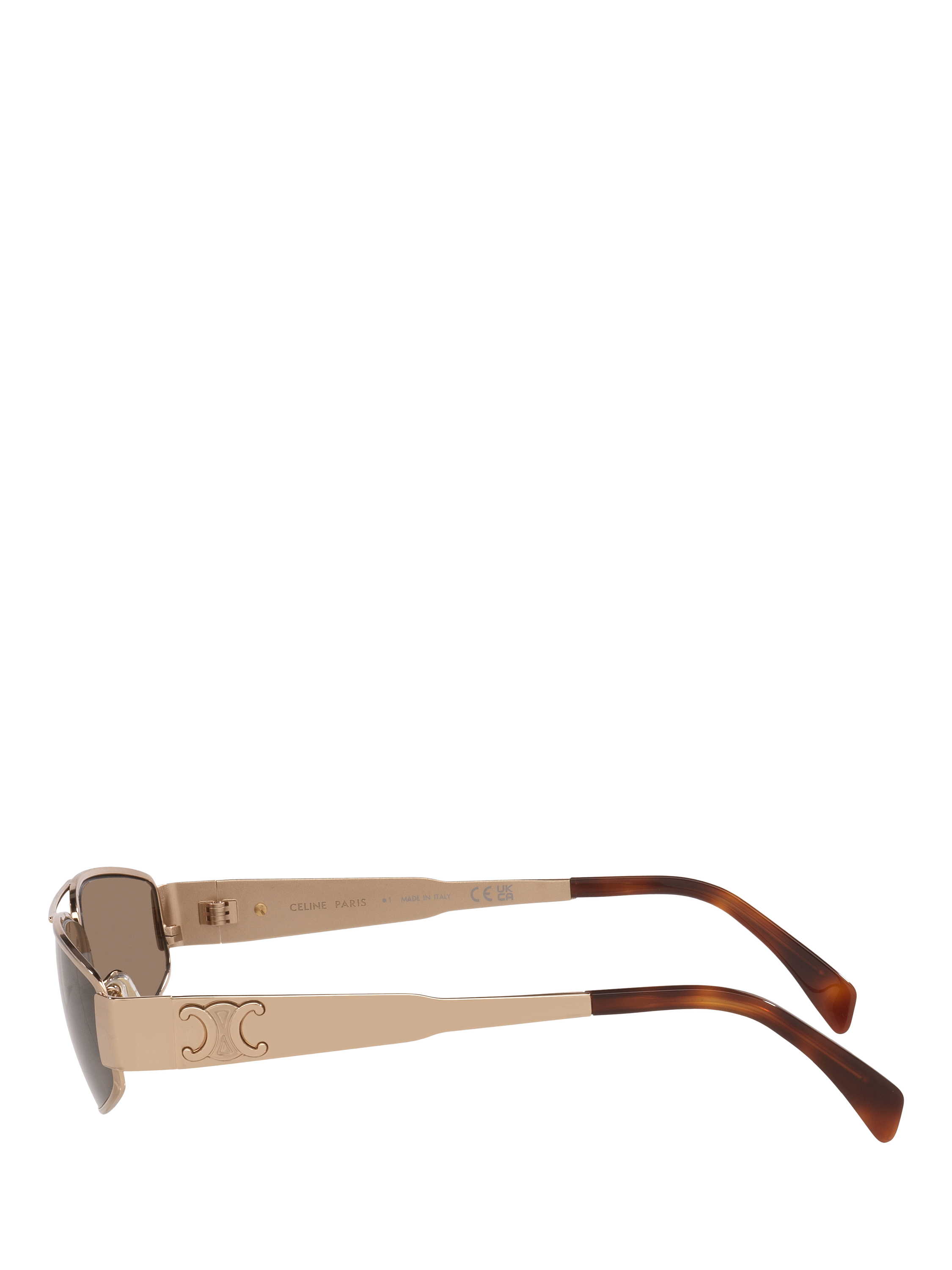 Product image 2 of 4, which shows Celine CL000572 Unisex Irregular Sunglasses, Pink Gold/Brown