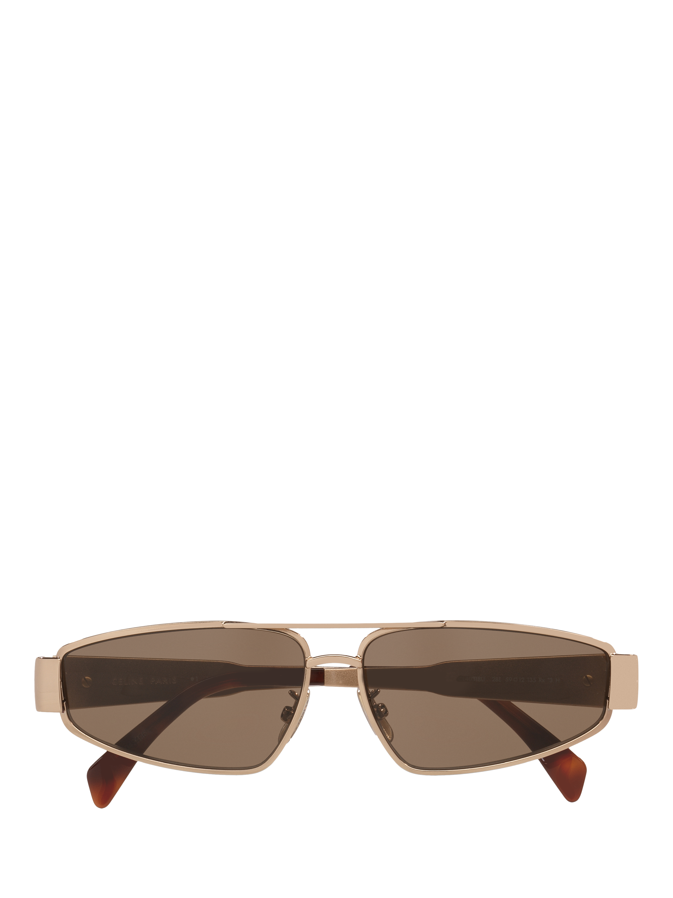 Product image 4 of 4, which shows Celine CL000572 Unisex Irregular Sunglasses, Pink Gold/Brown