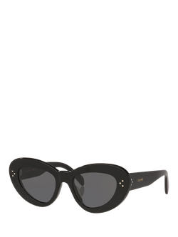 Celine CL000575 Women's Cat's Eye Sunglasses, Black, Black