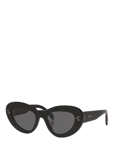 Celine CL000575 Women's Cat's Eye Sunglasses, Black, Black