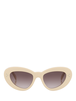 Celine Cats Eye Sunglasses, White/Brown - view 2, White/Brown