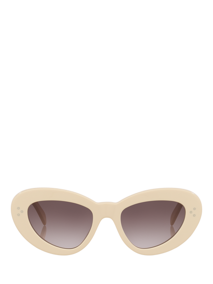 Celine Cats Eye Sunglasses, White/Brown - view 2, White/Brown