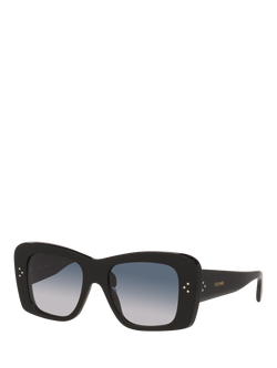 Celine CL000576 Women's Gradient Irregular Sunglasses, Black, Black