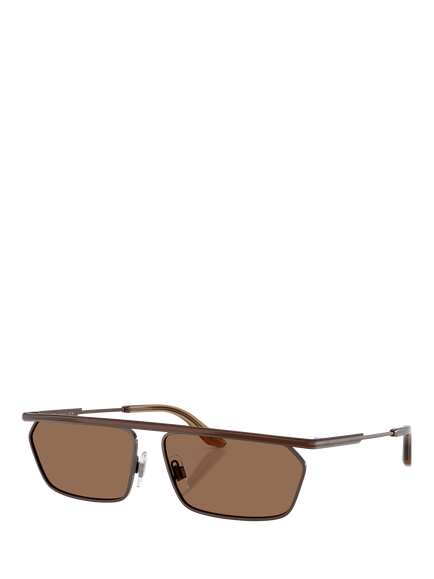 Dolce & Gabbana DG2327 Men's Rectangular Sunglasses, Matte Brown/Brown, Matte Brown/Brown