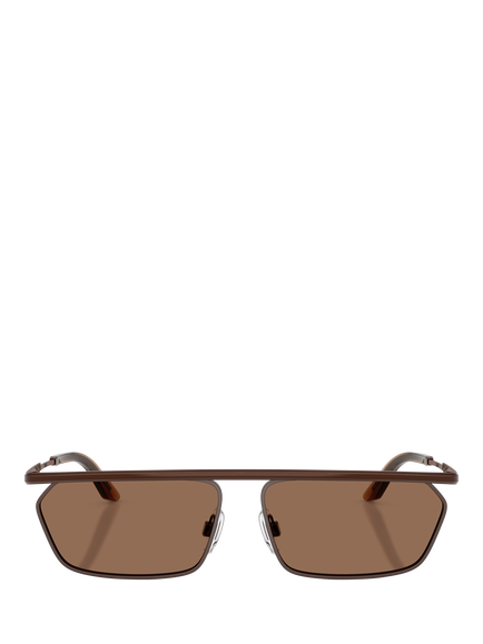 Dolce & Gabbana DG2327 Men's Rectangular Sunglasses, Matte Brown/Brown - view 2, Matte Brown/Brown