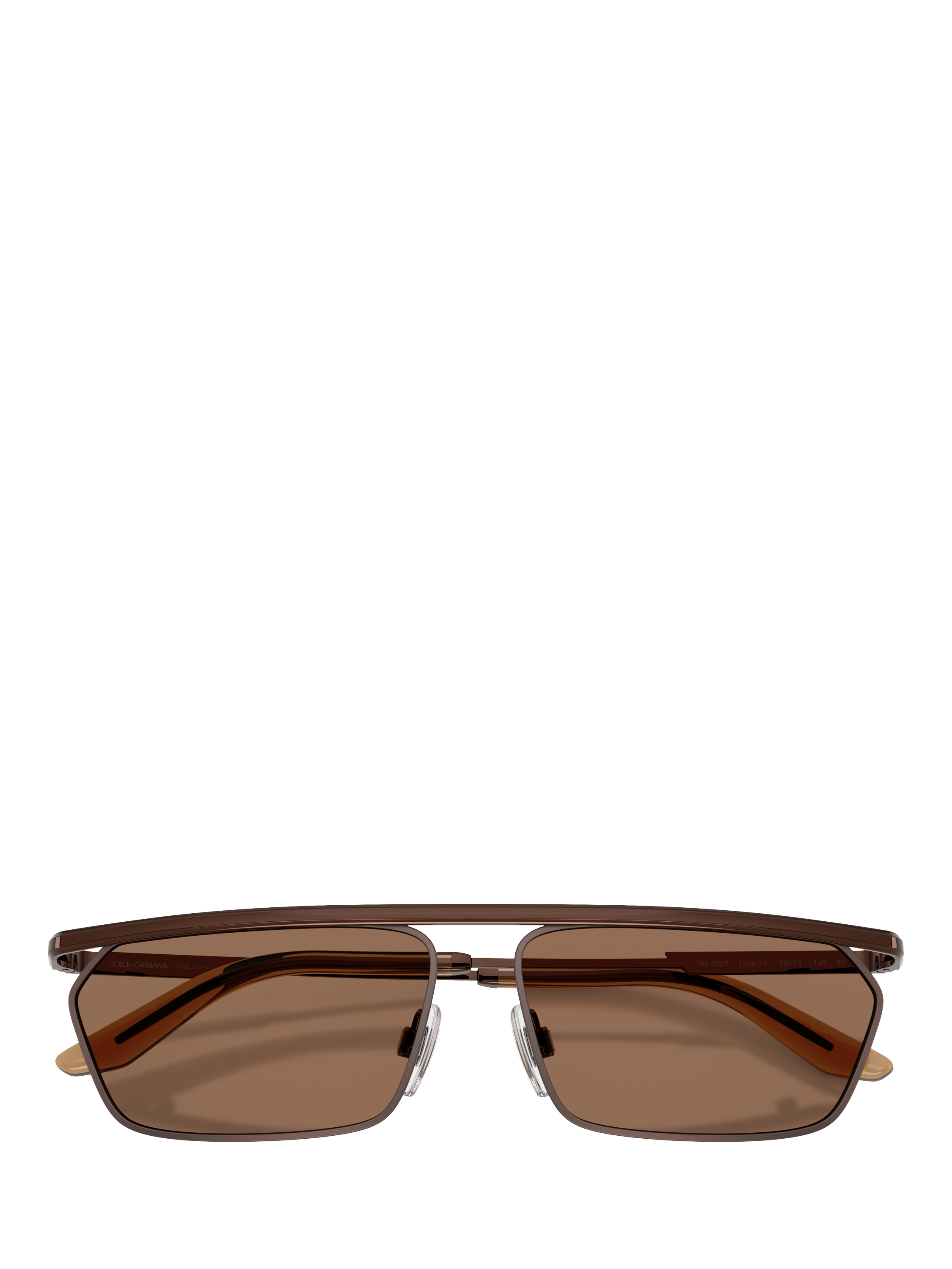 Product image 4 of 4, which shows Dolce & Gabbana DG2327 Men's Rectangular Sunglasses, Matte Brown/Brown