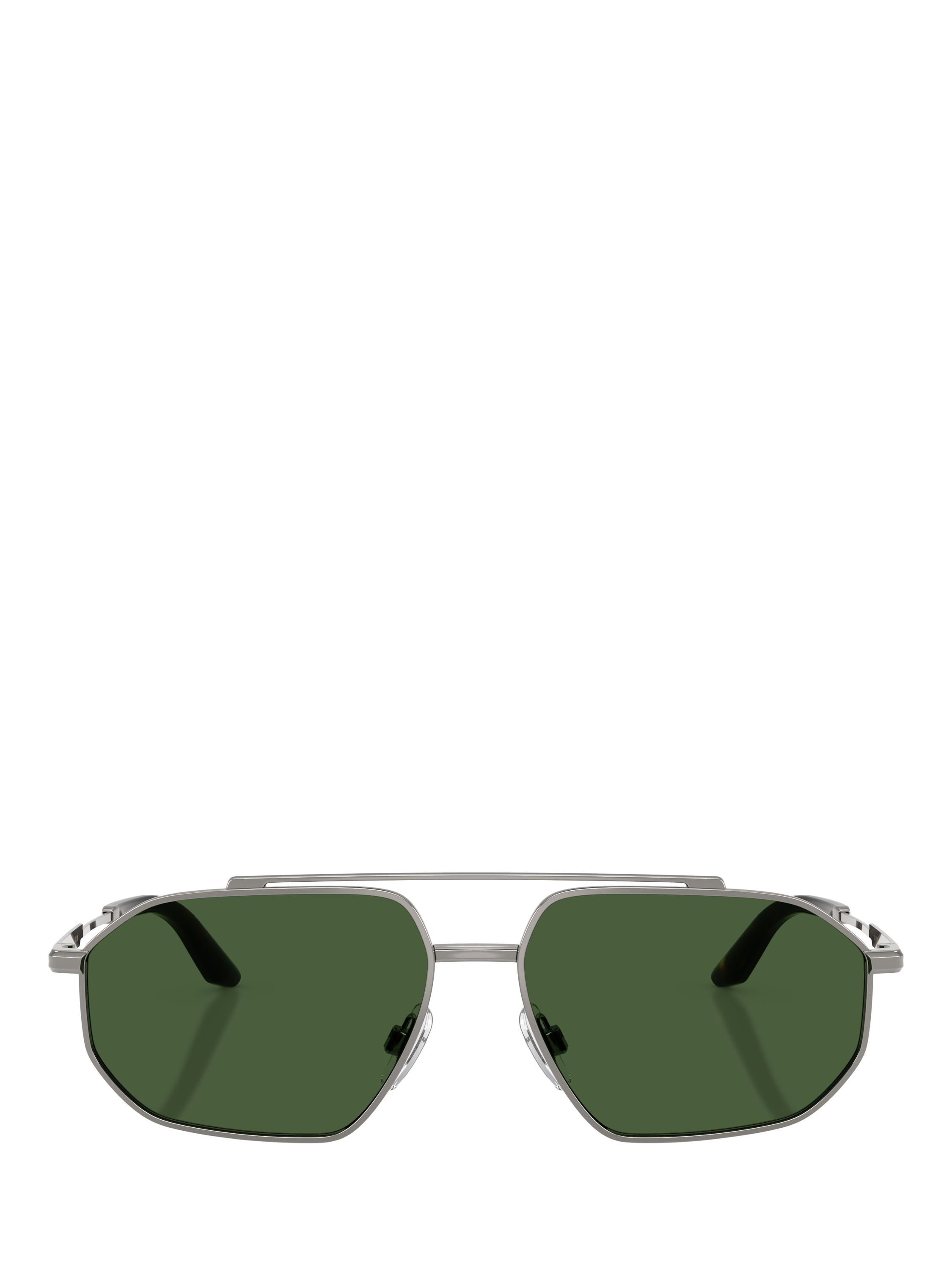 Product image 2 of 4, which shows Dolce & Gabbana DG2328 Men's Aviator Sunglasses, Gunmetal/Green